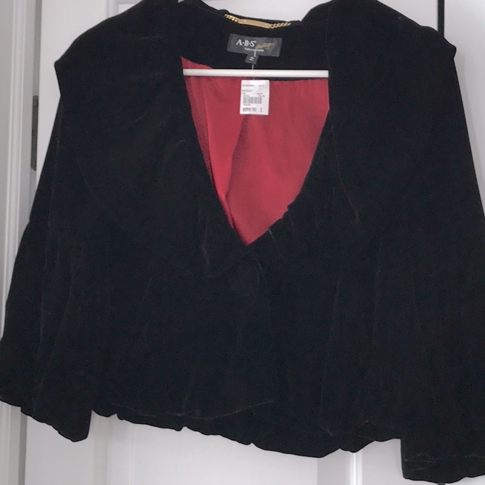 ABS Black Velvet Cropped Jacket 2